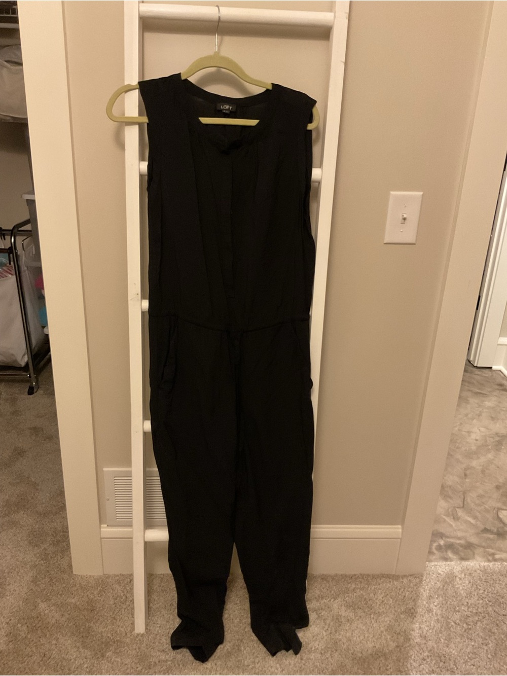 LOFT Black Sleeveless Jumpsuit